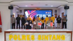 Polres Sintang Musnahkan 127.87 Gram Sabu dan 601 Ekstasi